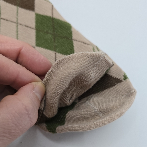 Corpcore | Argyle tan brown maximalist print preppy tube socks - Picture 4 of 7